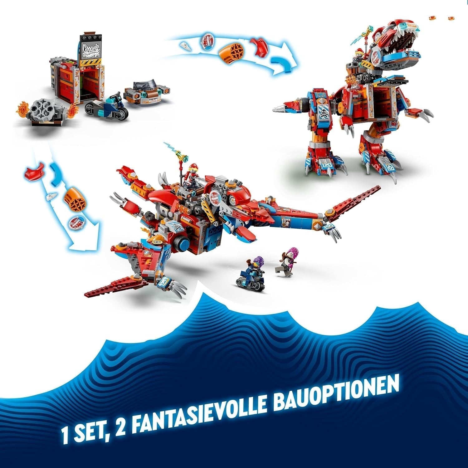 LEGO Dreamzzz 2-in-1 Coopers Dino-Mech C-Rex Spielzeug Pterodaktylus T.Rex Actionfigur für Jungen und Mädchen Kreatives Spielzeug-Abenteuerset Geschenk für Kinder ab 9 Jahren 71484 Bausets Beuche den LEGO-Store
