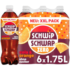 SCHWIPSCHWAP ZERO - XXL PACK - Orange koffeinhaltige Cola, Set 6 x 1,75 Liter Naty Shop Standardtitel
