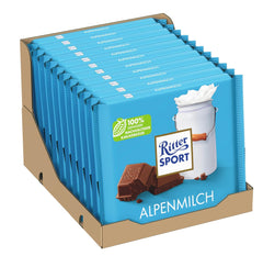 Ritter Sport 250g Alpenmilchschokolade, feinste Vollmilchschokolade mit cremigem Geschmack, klassische Schokolade zum Teilen mit Freunden, 11 Tafeln x 250g