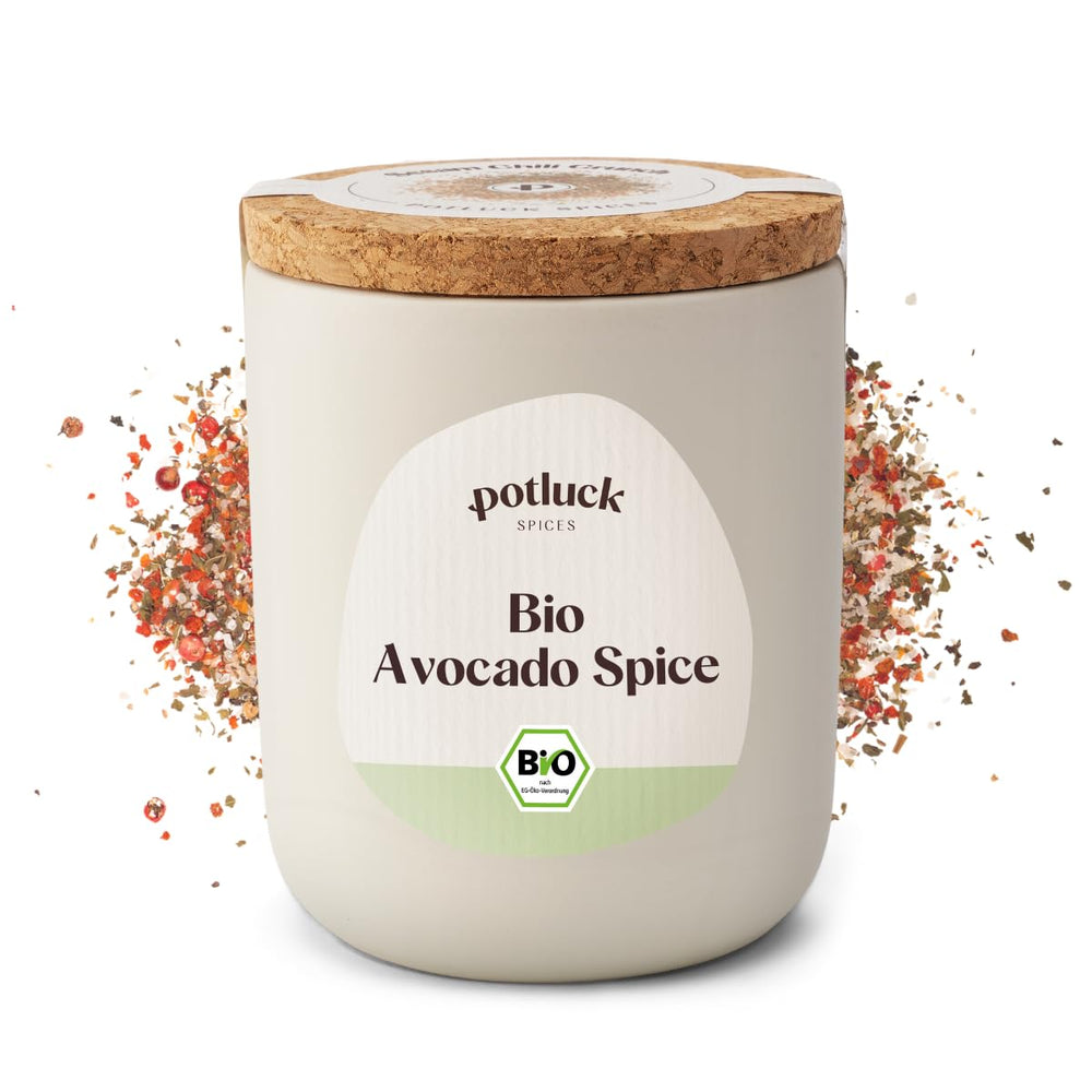 Potluck | Bio Sizilianisches Zitronensalz | Gewürzsalz für Fisch, Meeresfrüchte, Gemüse, Salat und Dressings | 140g im Keramiktopf