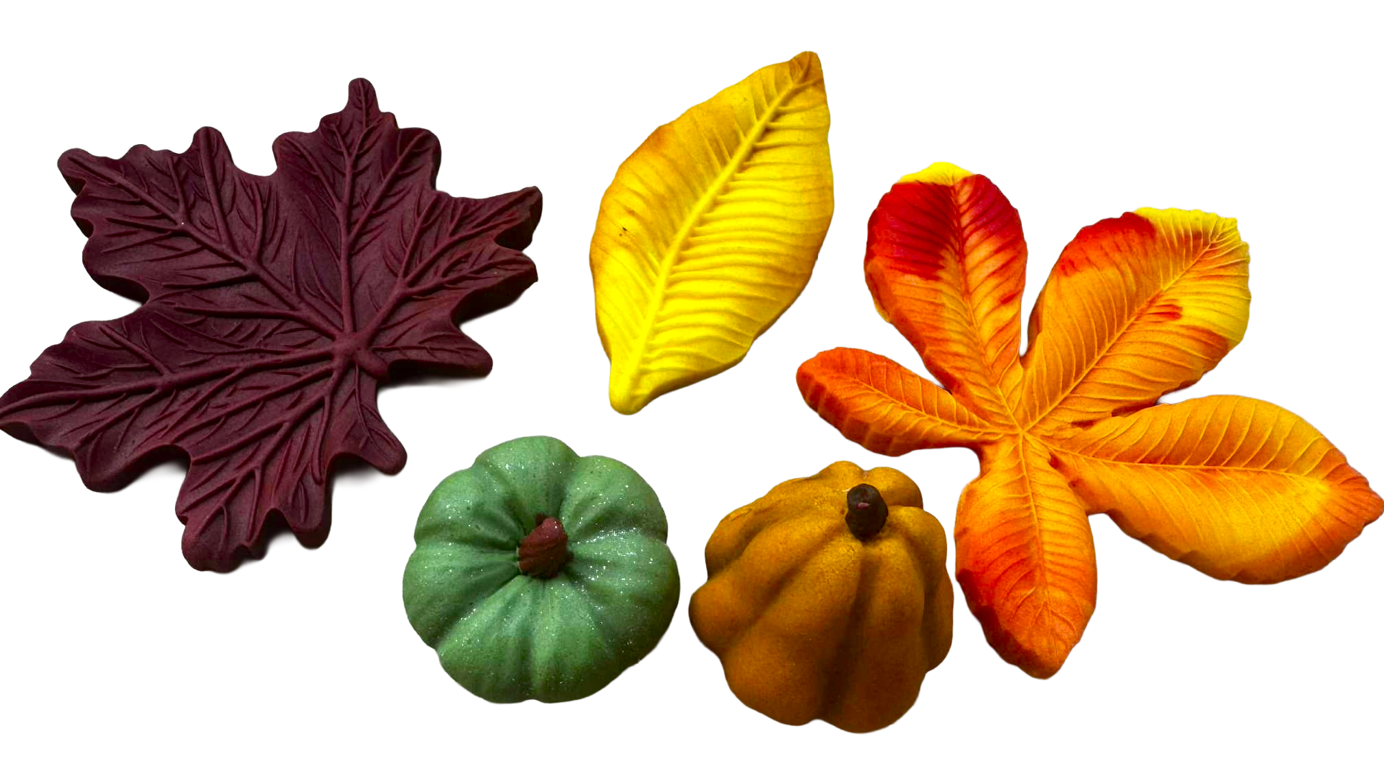 Herbst essbare Tortendekorationen kaufen – 5er-Set handgemacht aus Zuckerpaste