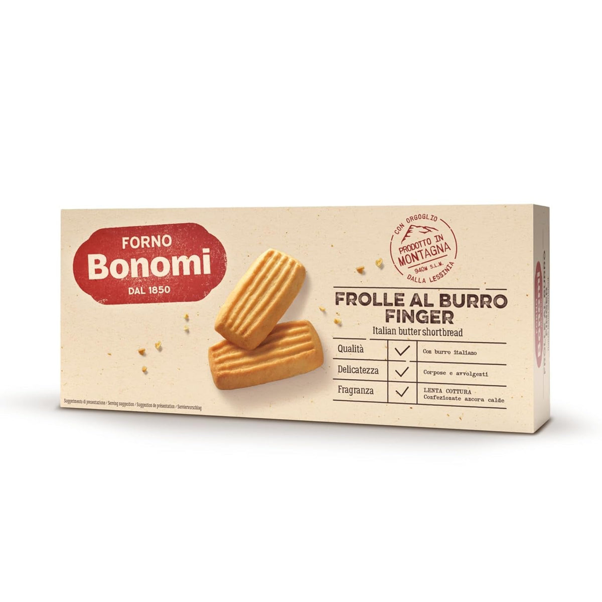 Frolle Al Burro Fingers. Biscotti Preparat Tradițional Come Una Volta. Ideali Come Fine Pasto Goloso, Ma Anche Da Abbinare Al the O Al Caffè. Confezione Da 150 G