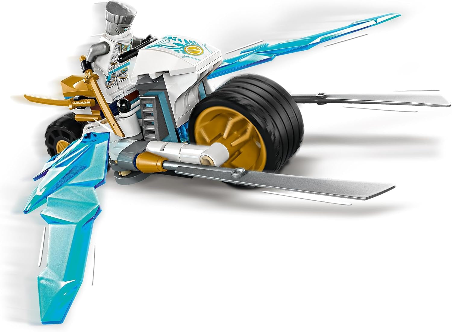 Motocicleta cu înghețată a lui LEGO NINJAGO Zane, set de joacă Ninja cu 1 minifigurină, jucărie de acțiune, vehicul mic construibil pentru copii, cadou pentru băieți și fete de la 7 ani 71816 Seturi de constructie Besuche den LEGO-Store