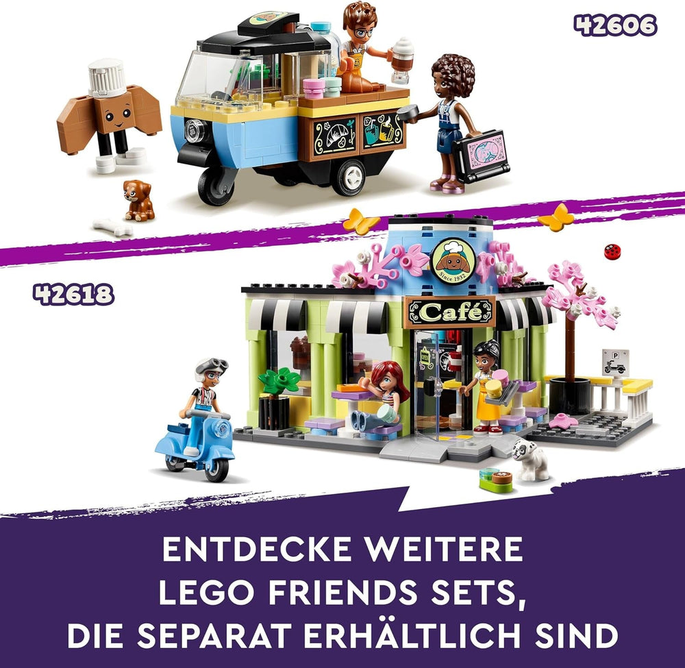 LEGO Friends Heartlake City Café, Kinderspielzeug, Spielzeugbäckerei, Geschenkidee für Mädchen und Jungen ab 6 Jahren, Set mit 3 Spielfiguren und Hundefigur 42618 Bausets Besuchen Sie den LEGO-Store
