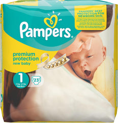 Pampers New Baby Größe 1 Neugeborene 2-5 kg ​​Transportpackung, 4er Pack (4 x 23 Stück)