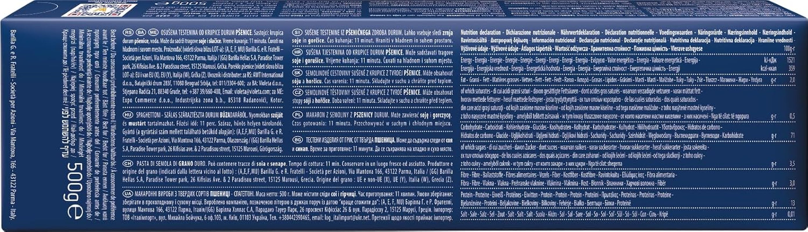 Barilla Classic Spaghetti Nr. 7 Hartweizennudeln, immer al dente (1 x 500 g)