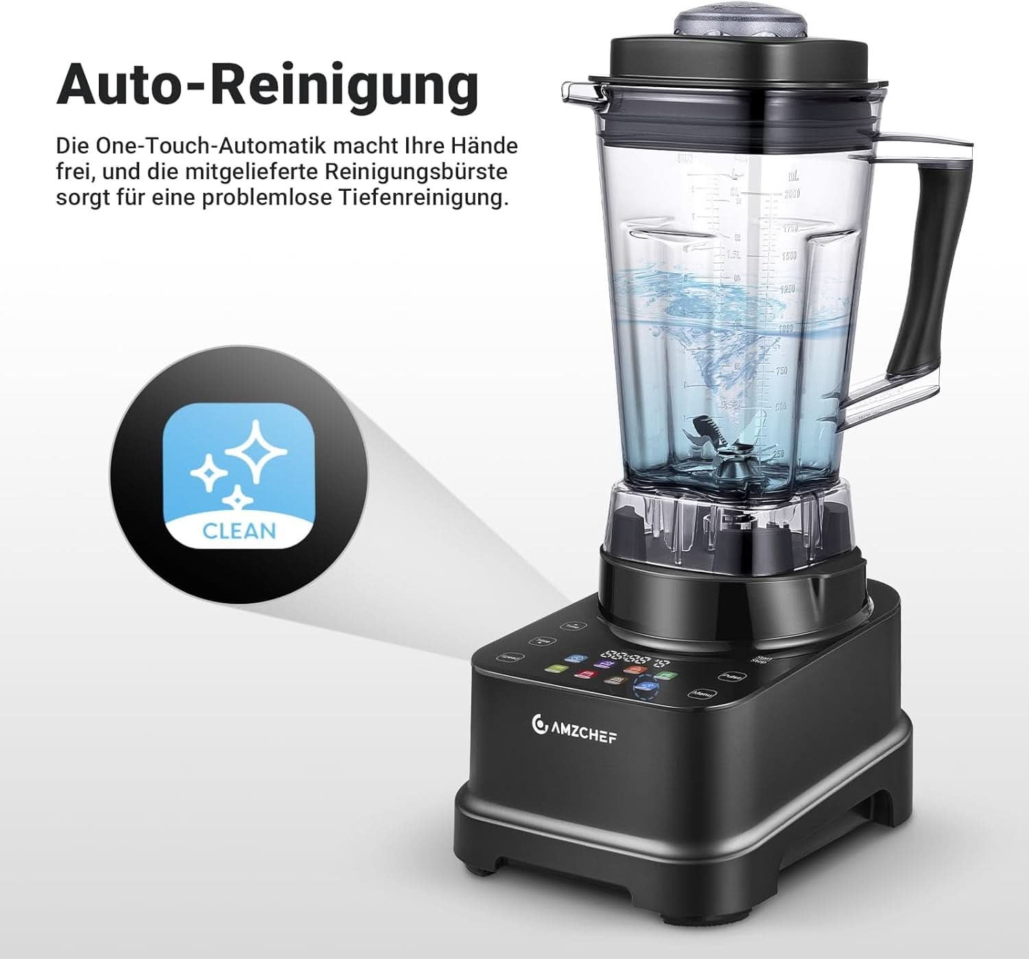 Mixer AMZCHEF, 8 intelligente Menüs und 10 Geschwindigkeiten, LCD-Touchscreen Kitchen Naty Shop