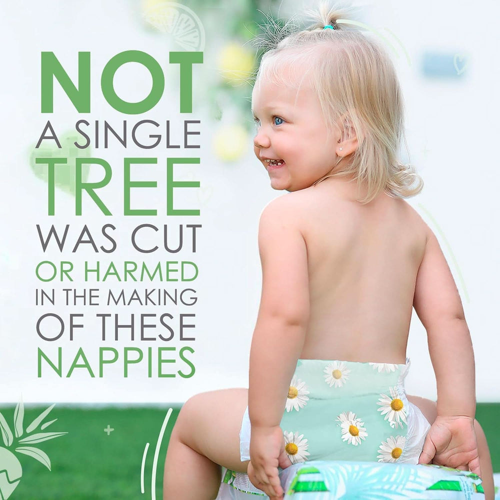 Pureborn Eco Bio-Bambuswindeln, Größe für Neugeborene bis 5 kg, ultraweich, hypoallergen, mit Feuchtigkeitsindikator, verschiedene Aufdrucke Mutter und Kind Naty Shop