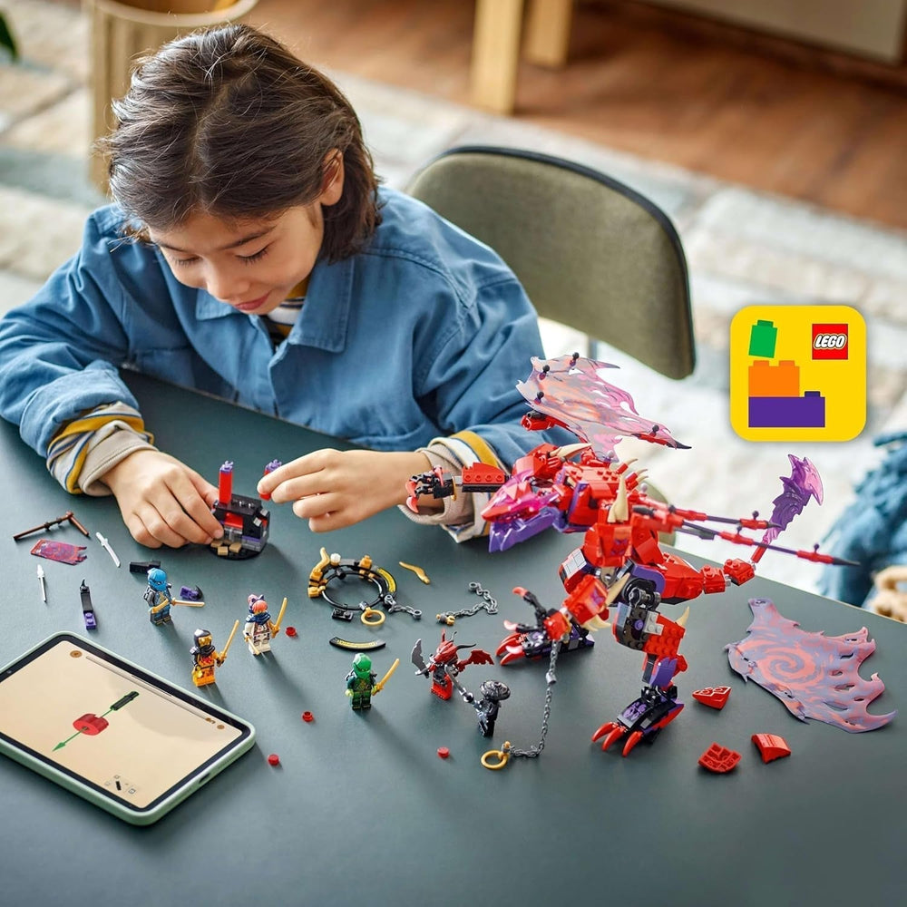 LEGO NINJAGO Chaos Dragon Thundertooth – Spielzeug mit 6 Ninja-Minifiguren – Rollenspiel-Bauset für Jungen und Mädchen ab 8 Jahren – Geschenke für Fans der TV-Serie „Rise of the Dragons“ 71832 Bausets Beuche den LEGO-Store