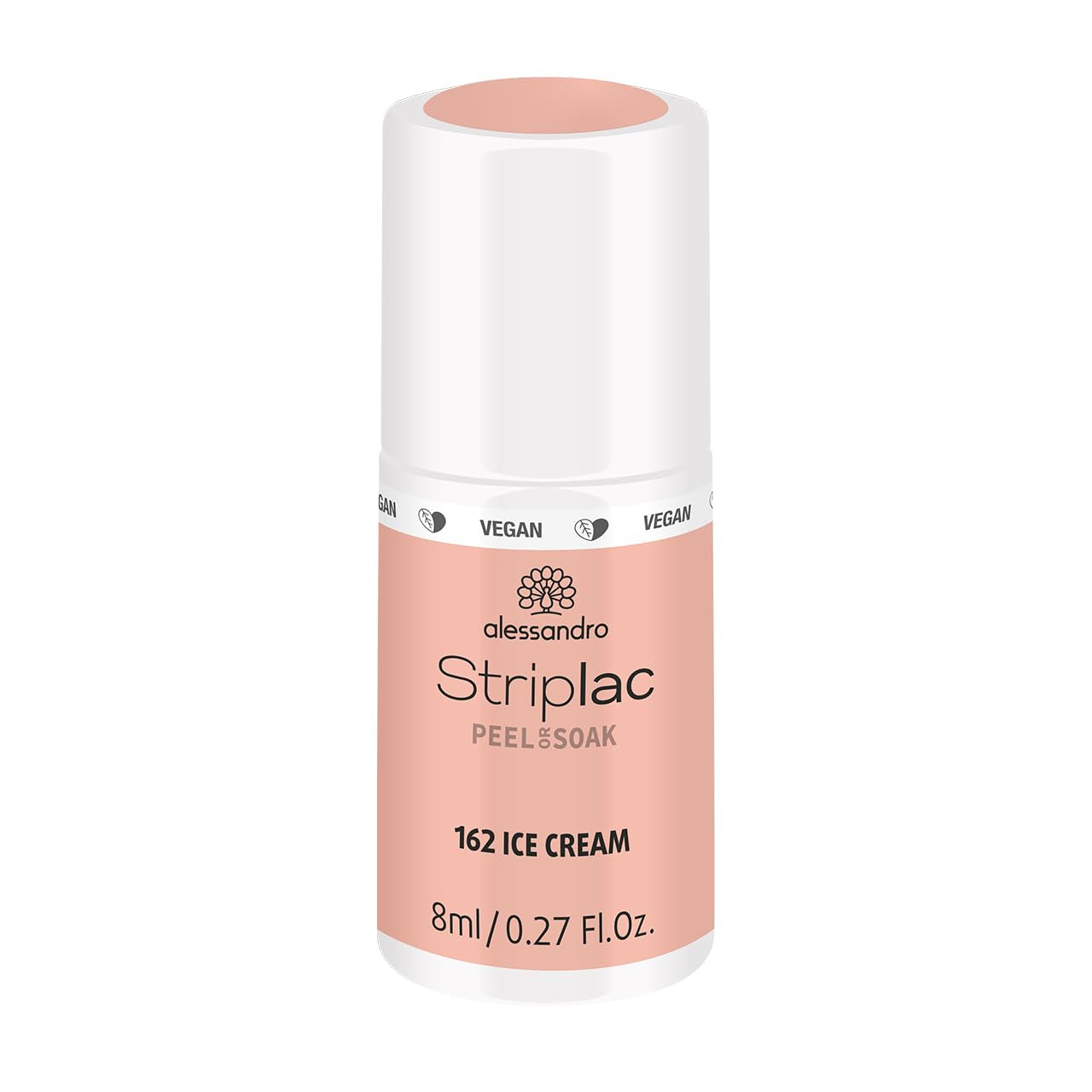 UV-Nagellack alessandro Striplac Coral Sunshine – Zart und langanhaltend – Einfache Entfernung dank der Entfernungstechnologie – Vegan und tierversuchsfrei – 8 ml