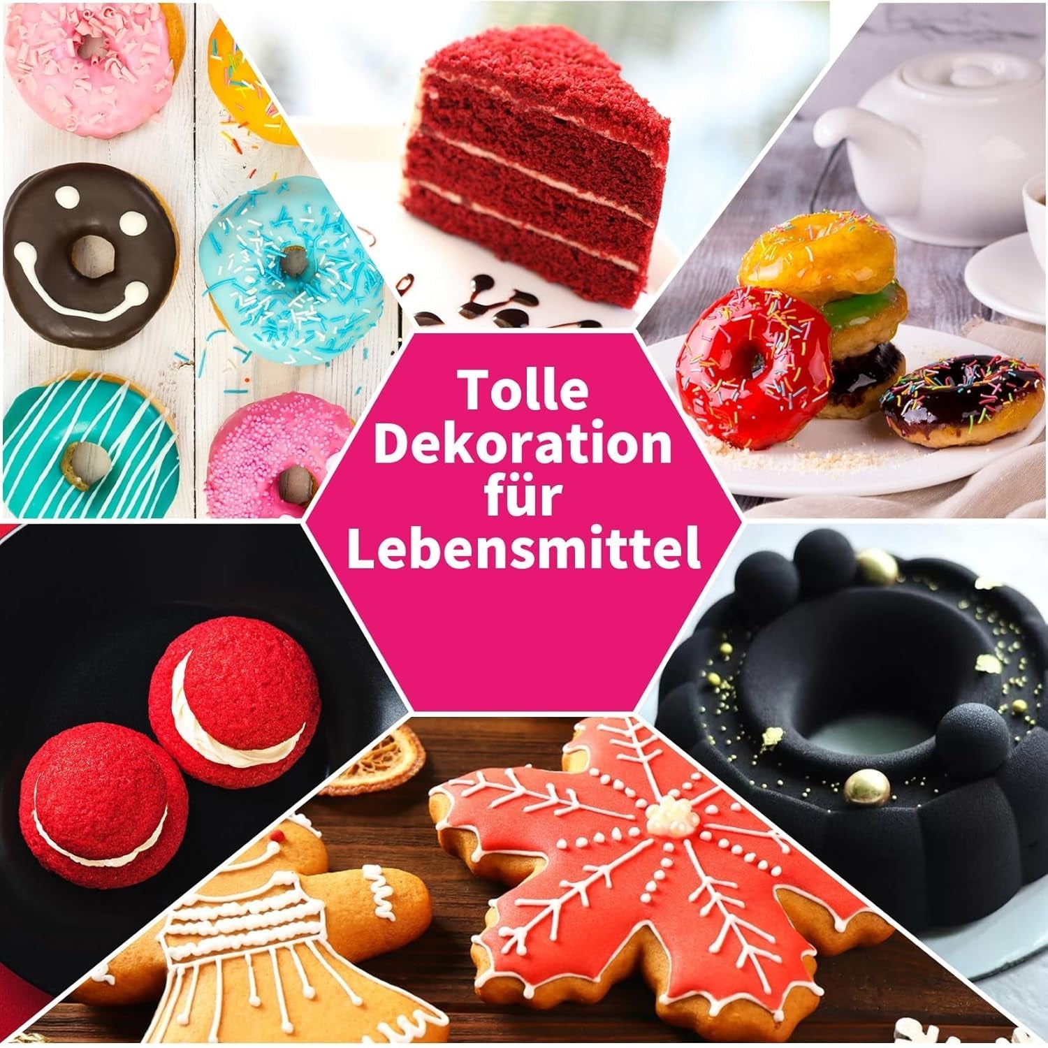 Colorant alimentar pudră - 2 culori colorant alimentar solubil în apă ultra concentrat, colorant alimentar pentru fondant, coloranți alimentari, macarons, copt, colorant alimentar roșu și negru - 5 g