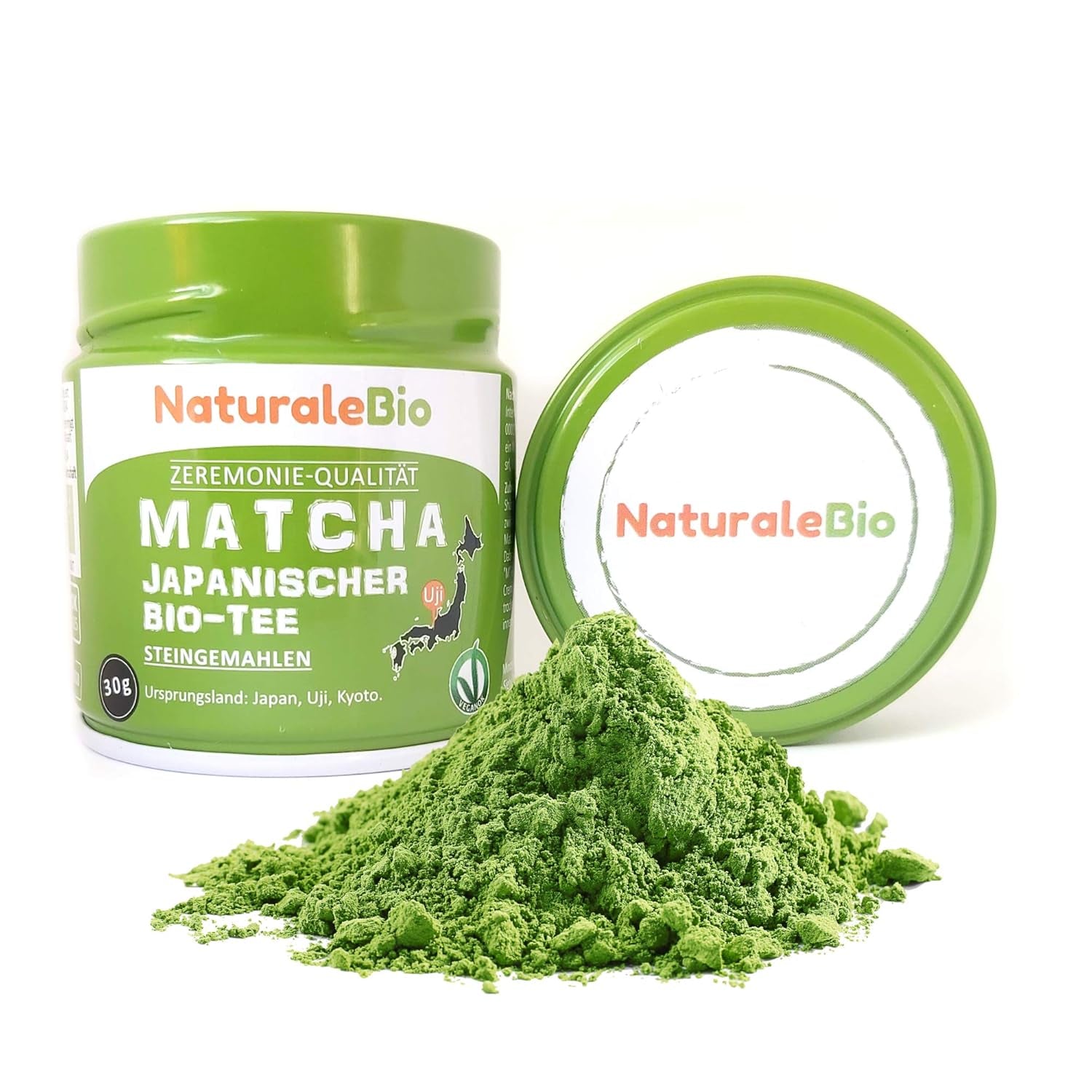 Naturalebio Ceai Matcha pudră de calitate ceremonială Ceai verde original din Japonia. Ceai verde pudră Matcha de calitate ceremonială, produs în Uji, Kyoto. Ideal pentru băut, gătit și latte. Cutie de 30 g.
