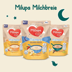 Milupa Milchbrei Vollkornfrüchte – Brei für Kinder ohne Palmöl, ab 6 Monaten – 4 X 400 G (2er Pack) Mutter und Kind Naty Shop