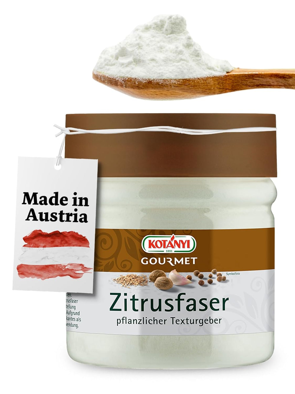 Kotanyi Gourmet Zitrusfaser | pflanzlicher Texturgeber, Alternative zu Mehl und Stärke, ca. 120g, 400 ml