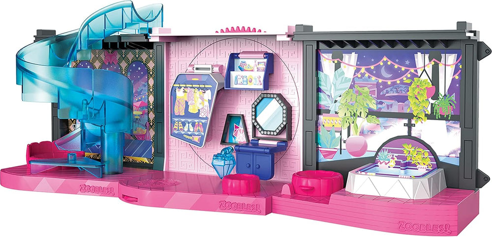Zoobles Magic Mansion Casă de vis transformabilă cu 6 camere, tobogan și accesorii