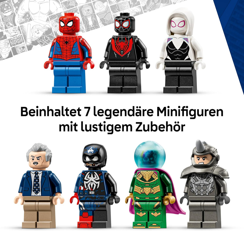 LEGO | Marvel Spider-Man vs. Mysterio: Daily Bugle – Superhelden Spielzeug mit Mech Actionfigur und 7 Minifiguren – Kinder Geschenk für Jungen ab 10 Jahren, Mädchen und Fans – 76342