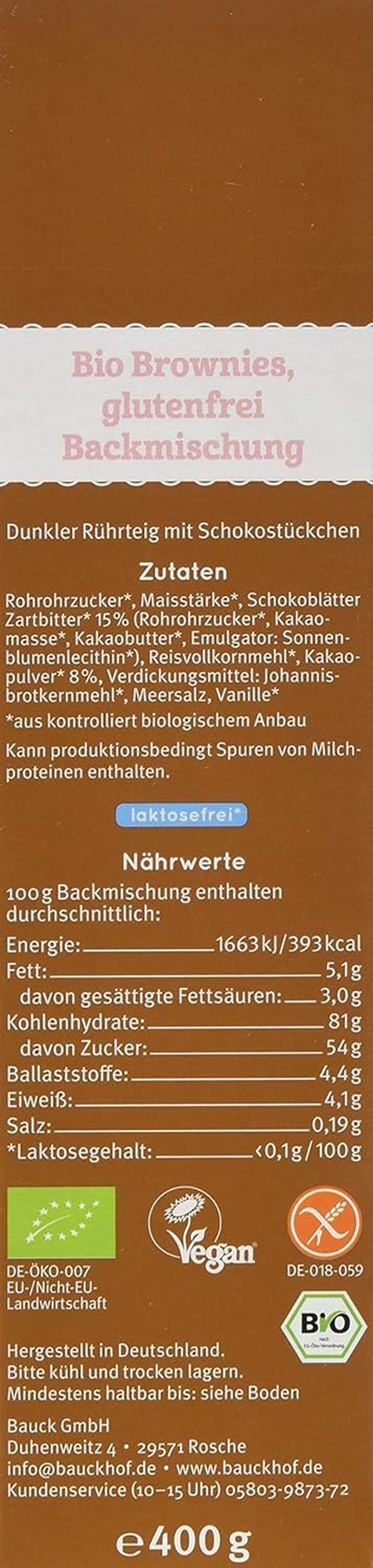 Brownies glutenfrei, 3er Pack (3 x 400 g) - Bio Naty Shop