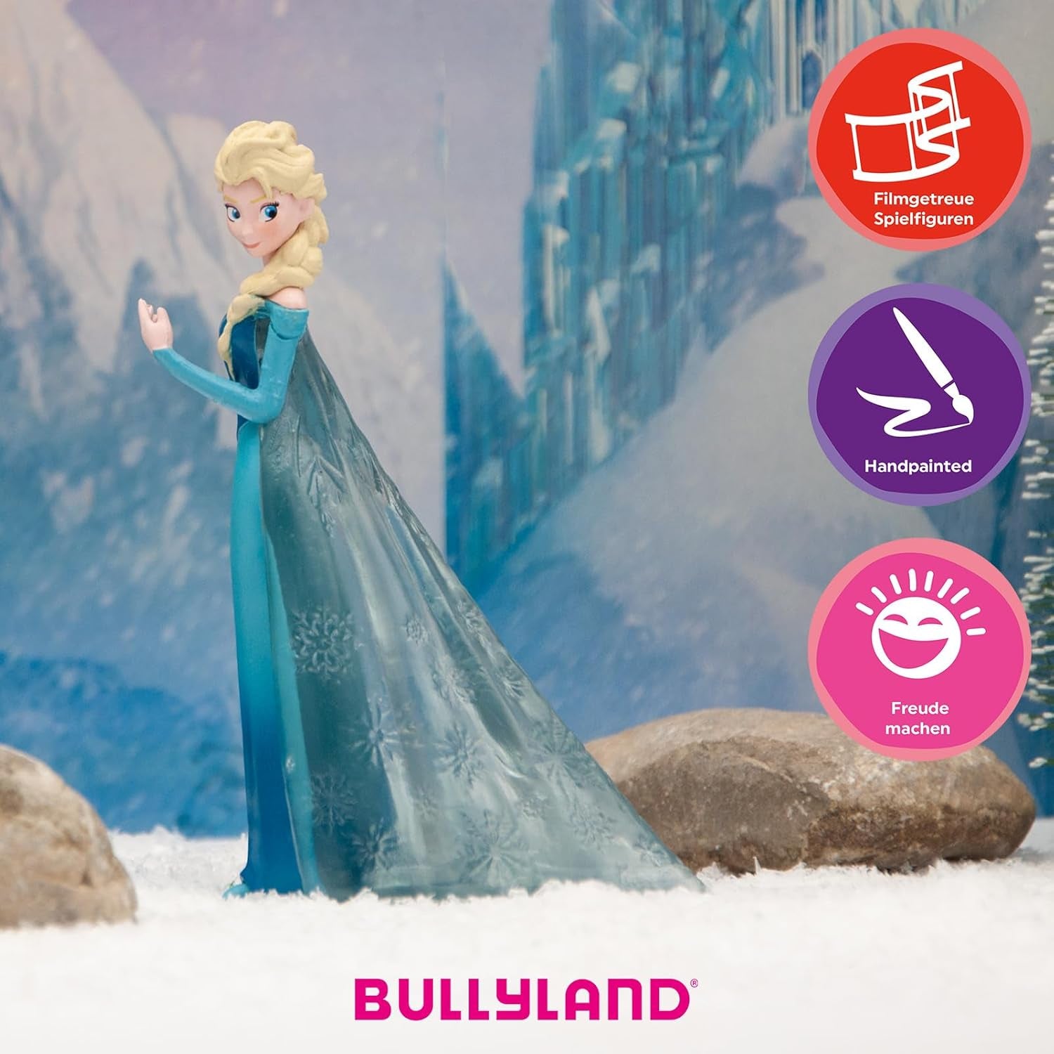 Bullyland 12961 - Spielfigur Elsa von Arendelle aus Walt Disney Die Eiskönigin, ca. 10,1 cm, detailgetreu, ideal als kleines Geschenk für Kinder ab 3 Jahren