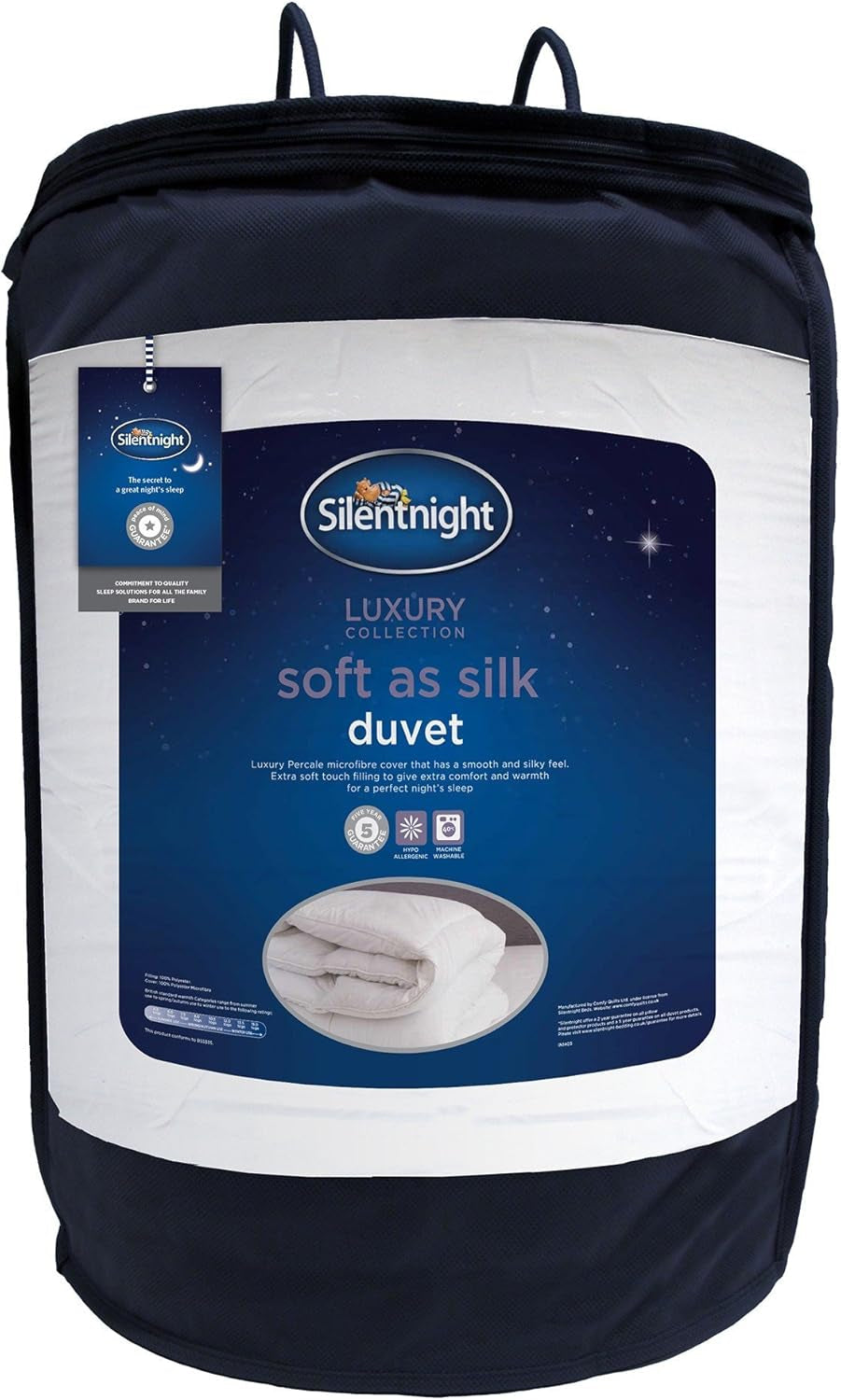 Plapumă Silentnight Soft as Silk, 10.5 tog, pentru paturi duble, alb, microfibră, alb, king size Plapumi si pilote Naty Shop 40X35X35 Cm 10.5 Tog