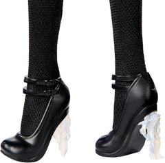 Monster High Wednesday Puppe, Rave’N Wednesday Sammelfigur in schwarzem Gothic-Kleid, inspiriert von der Tanzszene, Premium-Accessoires und Puppenständer, HXJ03