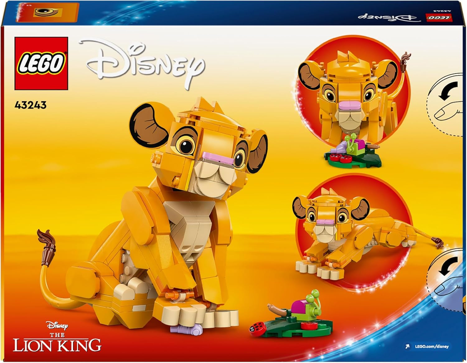 LEGO® Disney Simba, das Junge des König der Löwen, Bauspielzeug für Kinder, Fantasy-Spielset mit der Figur des Löwen, coole Geschenkidee für Mädchen und Jungen ab 6 Jahren, Kinderspielzeug 43243 Bausets Beuche den LEGO-Store