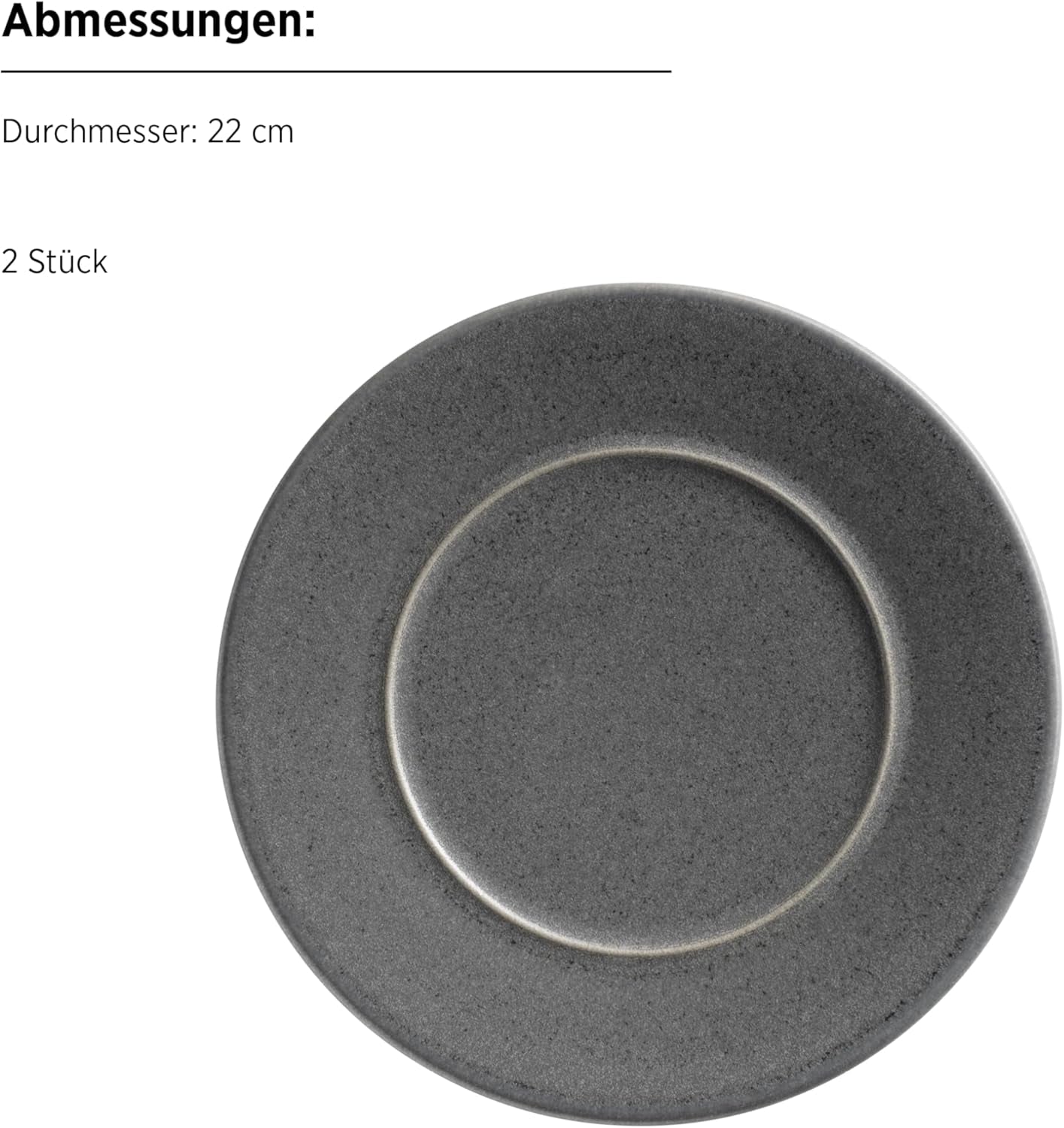 MÄSER Seria Unico, Set de veselă pentru 2 persoane, Atemporal, Elegant, Serviciu de masă din ceramică cu 8 piese, Gresie, Antracit