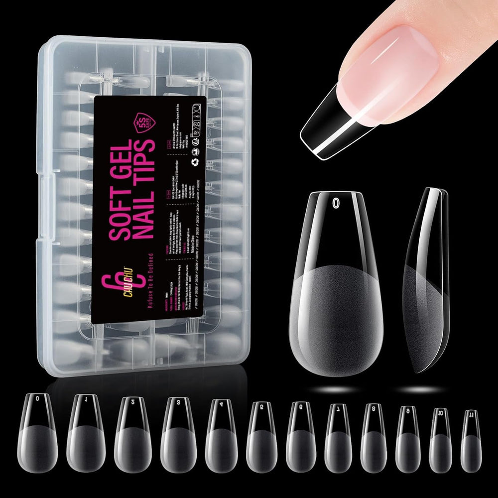 504 bucăți Tipuri de unghii Gel Ballerina Medium: Tipuri de unghii pentru unghii cu gel Unghii false din PMMA Extensii de unghii, unghii artificiale, 12 mărimi