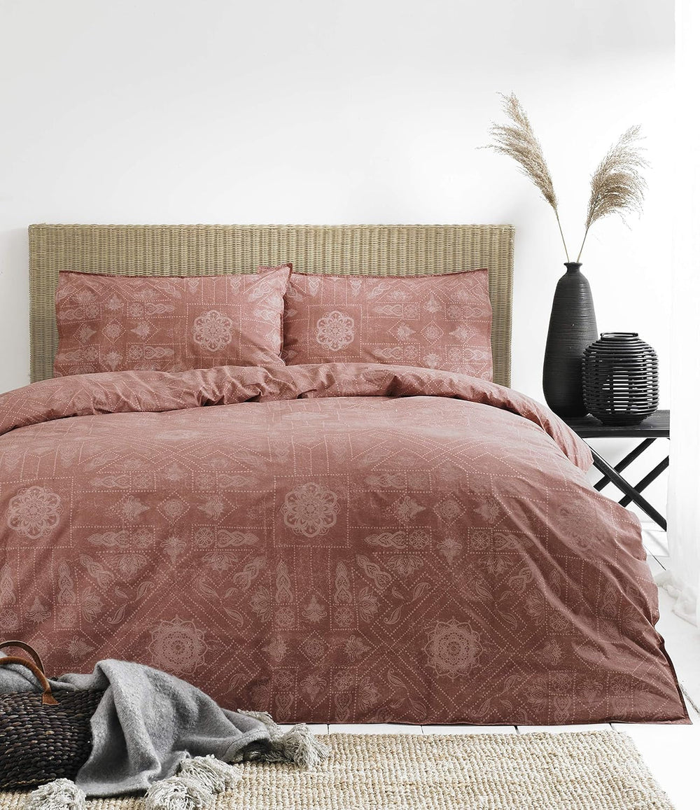 The Linen Yard Bohemian Bettbezug-Set, Rot, 260 x 220 cm Bettdecken und Steppdecken Naty Shop Rot 260 x 220 cm