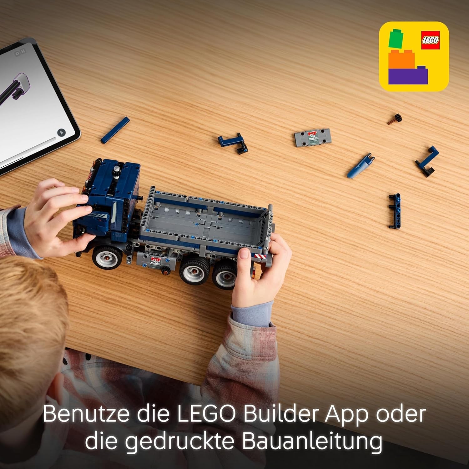 LEGO Technic Kipplaster Spielzeug mit Lenkung und beweglicher Kippmulde - blaues Baufahrzeug - Geschenkide zum Geburtstag oder für die Holiday - Bauset für Jungen und Mädchen ab 9 Jahren 42203