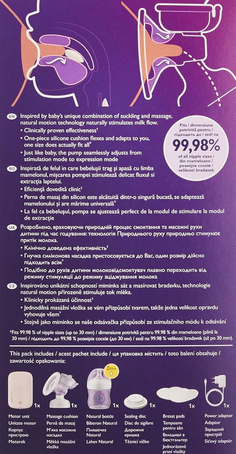 Elektrische Milchpumpe Philips Avent (Modell SCF395/11) Zubehör Essen und Stillen Bebe Naty Shop