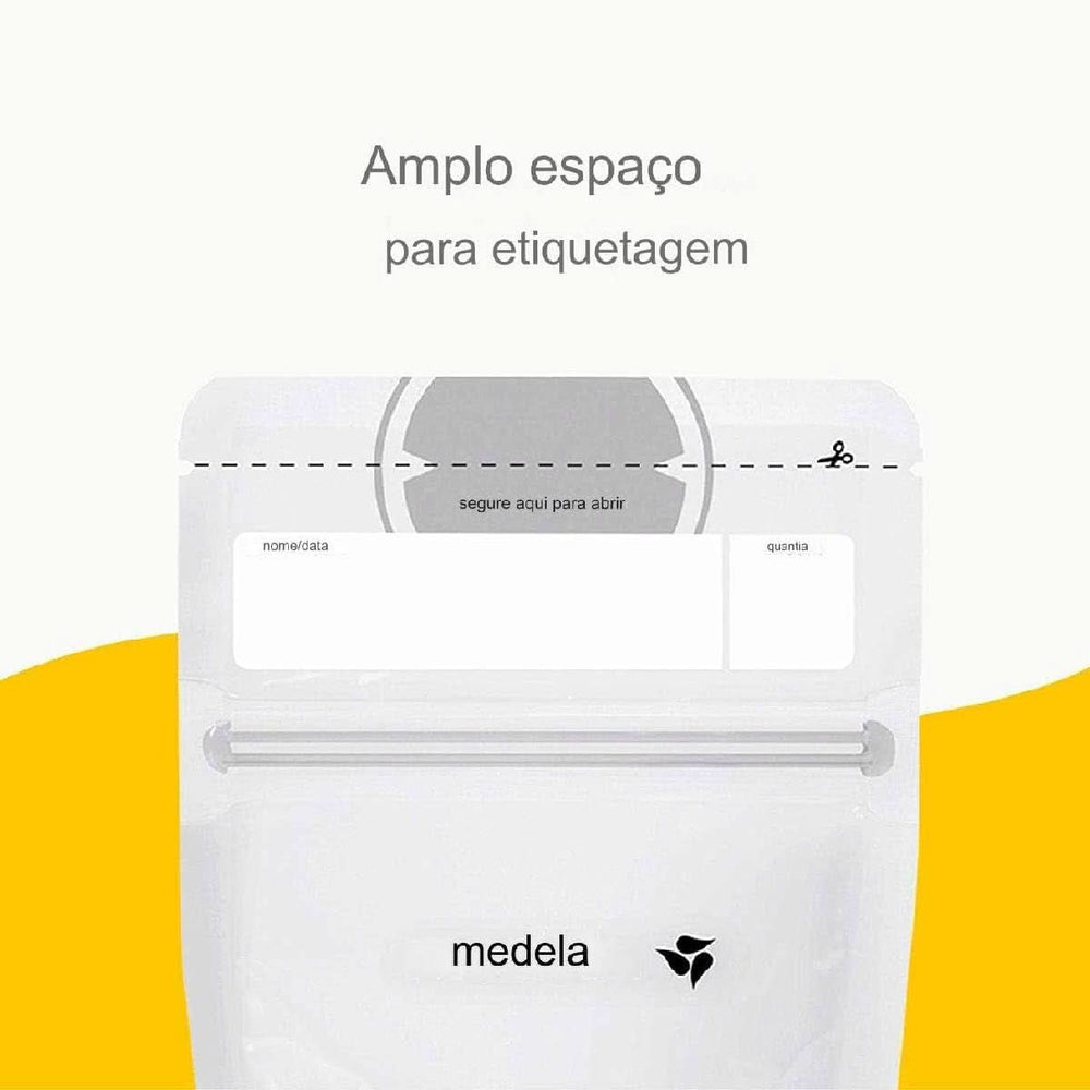 Medela Muttermilch-Aufbewahrungsbeutel 25 Stück, ca. 200 ml, weiß (spanische Version) Lebensmittel- und Stillzubehör Bebe Naty Shop