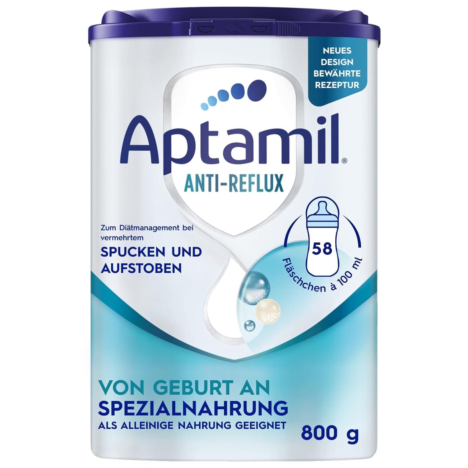 Aptamil Anti-Reflux – Komplette Formel von Geburt an, diätetische Behandlung, Erbrechen und Aufstoßen, Babynahrung, Milchpulver, 1 x 800 g