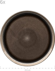 MÄSER 934020 Serie Niara, Modernes Geschirr Set Für 6 Personen in Aufregendem Vintage Look, 18-Teiliges Frühstücksgeschirr Service Aus Keramik in Grau Und Schwarz, Steinzeug Seturi vesela masa Naty Shop