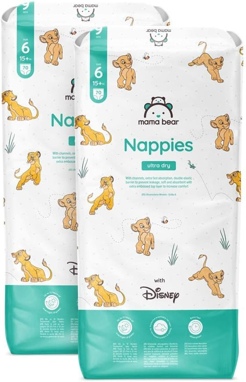Amazon-Marke: Mama Bear Disney Ultra Dry Windeln, Größe 3 (4–9 kg) – Monatsbox, Weiß, 172 Stück (2 Packungen mit 86 Stück)