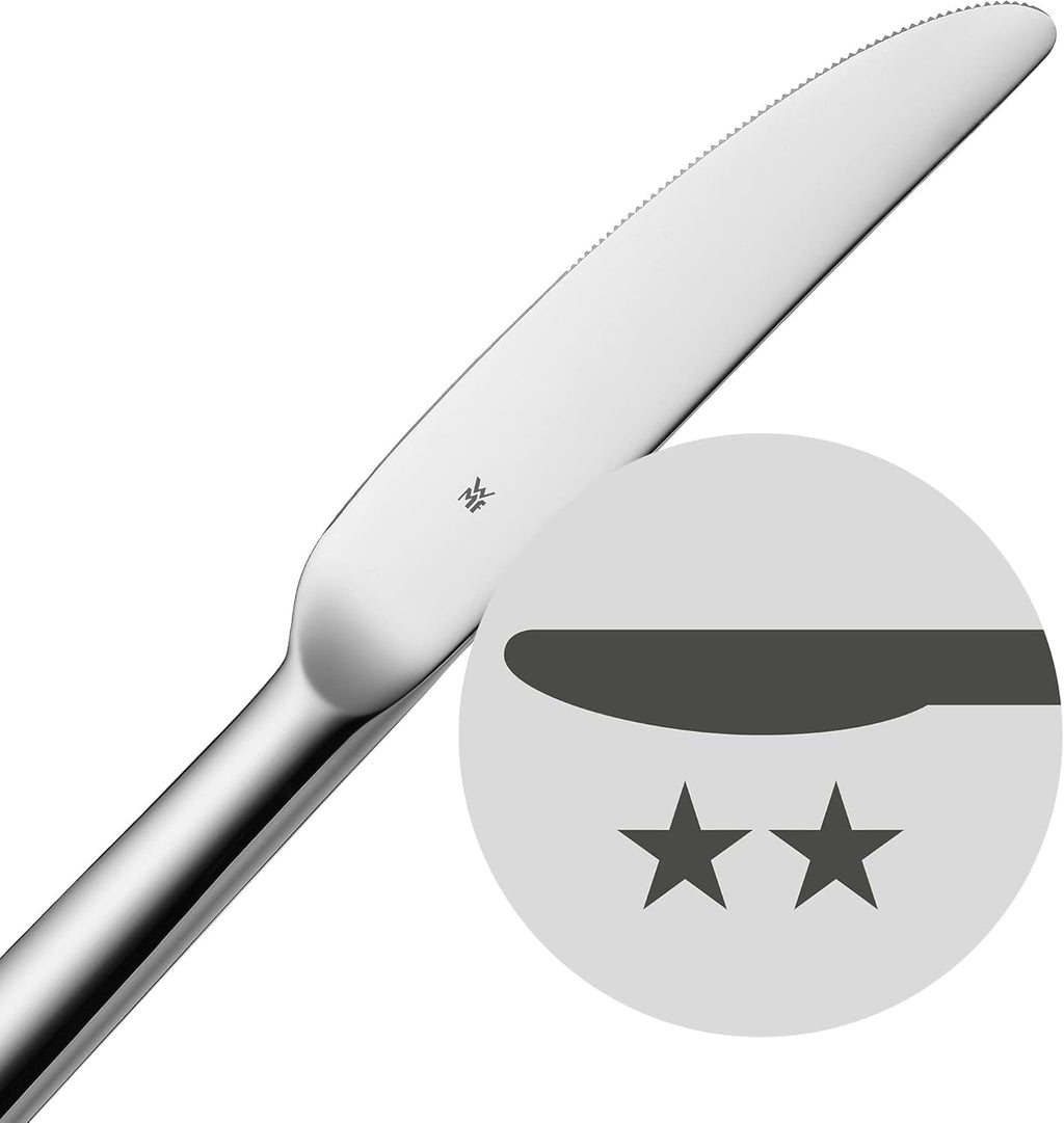 WMF Atria Besteck Set 12 Personen, Essbesteck 60 Teilig, Monobloc-Messer, Cromargan Edelstahl Poliert, Spülmaschinenfest Bucatarie Naty Shop