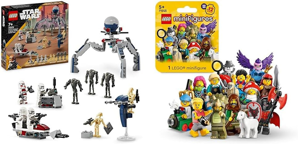 LEGO Star Wars 75372 Clone Trooper & Battle Droid Battle Pack, inkl. 4 Minifiguren, 5 Droiden und Speeder-Motorrad mit Shooter – Konstruktionsspielzeug für Jungen und Mädchen ab 7 Jahren. Bausets. Besuchen Sie den LEGO-Store. Battle Pack + Minifiguren Serie 25