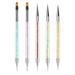 5 Stück Nagel Pinsel, Pinsel Für Gelnägel, Nageldesign Pinsel, Nail Art Dotting Tools, Für Herstellen Von Nagellack, Punktieren, Feinmalerei, DIY