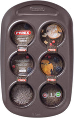 Pyrex BANDEJA 6 MAGDALENAS ASYMETRIA PX Muffinförmchen, Metall, Bunt, 6 Magdalena-Formen und Backbleche Naty Shop