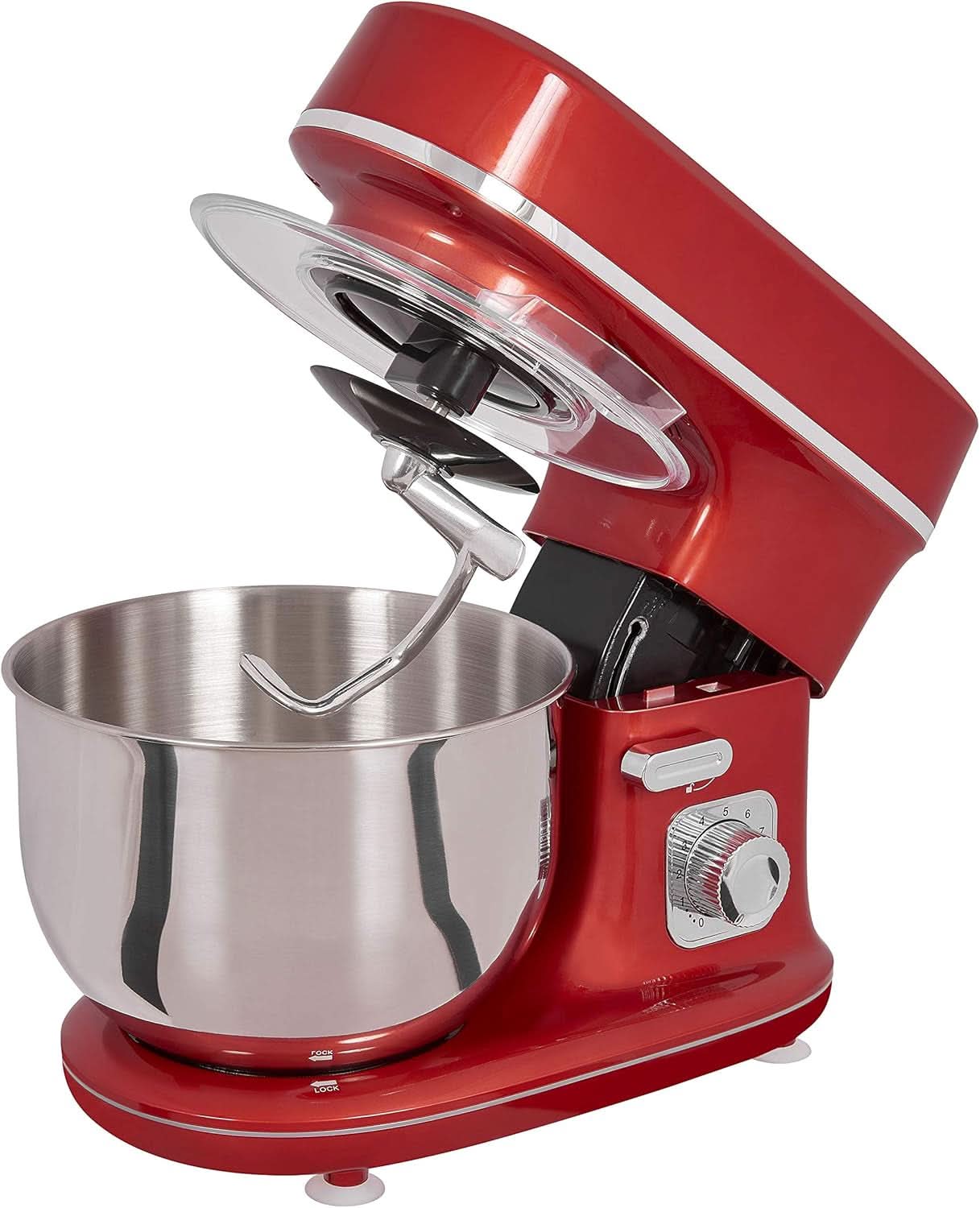 GUTFELS Küchenmaschine KM 8102 Roi | Küchenmaschine |1200 Watt | Schneebesen | Rührhaken | Knethaken | 10 Stufen | Rot | 5 L Schüssel Mama si Copilul Naty Shop