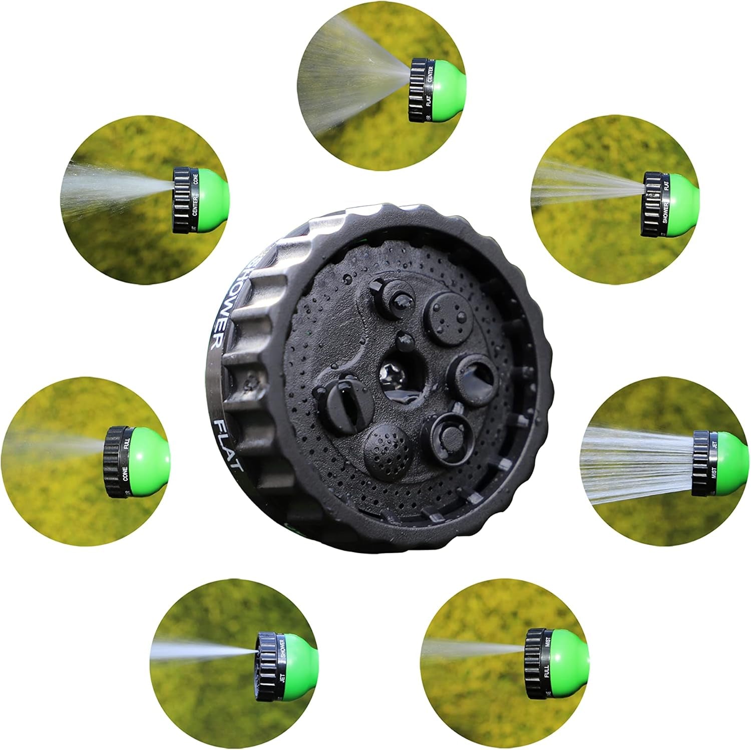 BGS DIY 70903 | Furtun de apă | Textil | Flexibil | cu duș de grădină cu 7 funcții | 3-10 m