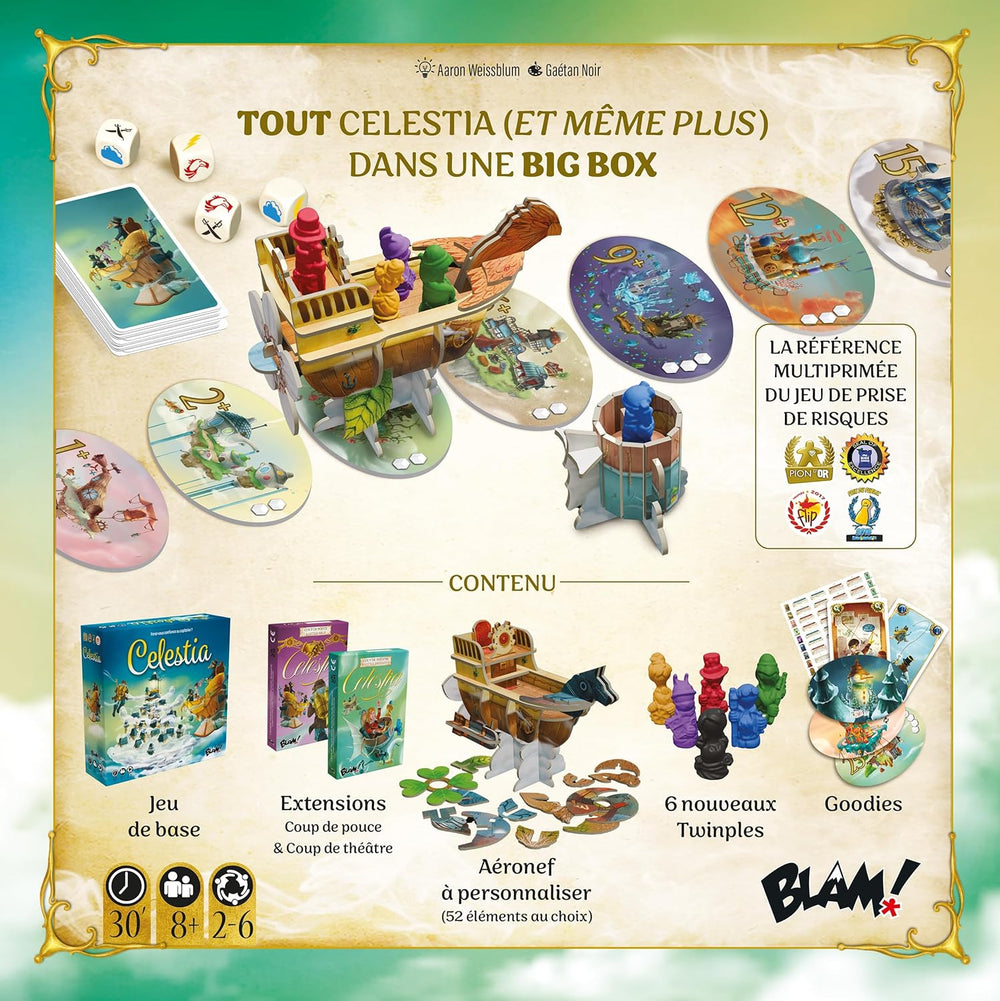 Beschuldigen! Celestia Big Box • Komplettes Basisspiel für Sammler + 2 Erweiterungen, Familienbrettspiel – für 2 bis 6 Spieler – ab 8 Jahren – 30 Minuten