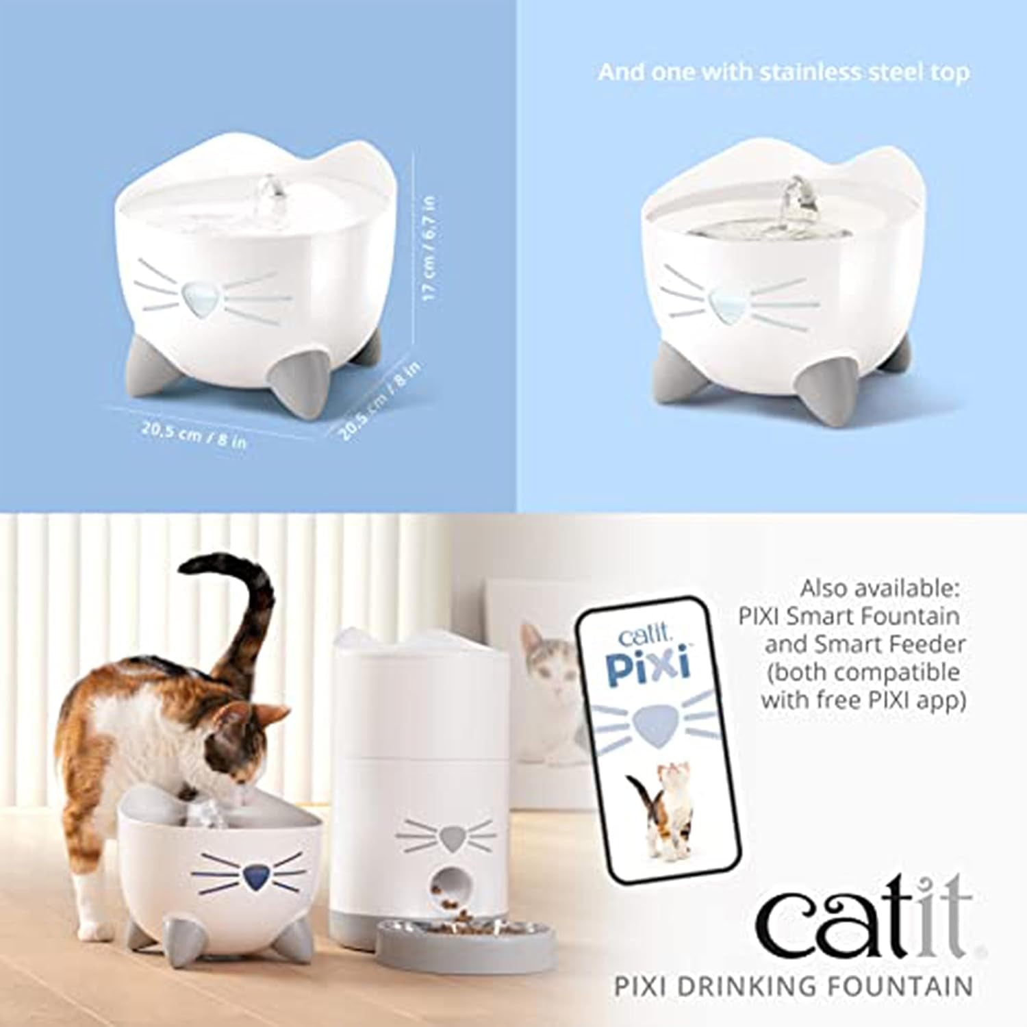 Catit Pixi Trinkbrunnen für Katzen, Weiß, 1 Stück (1er Pack)