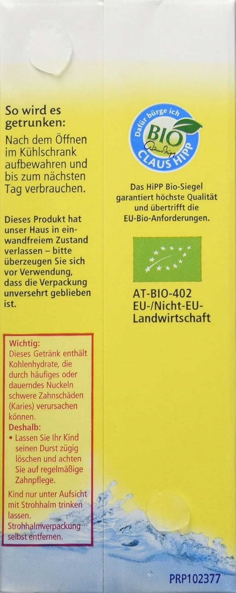Hipp Bio-Apfelsaft mit klarem Wasser, 15er Pack (15 x 200 ml) Mutter und Kind Naty Shop