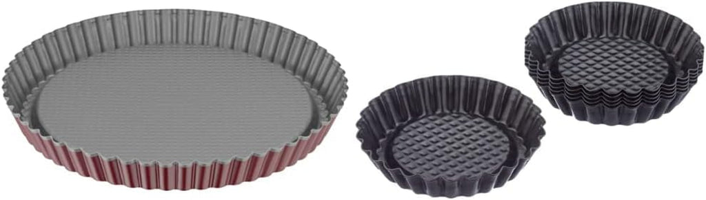 ORIGINAL KAISER Classic plus Obstbodenform 28 Cm, 28.4 X 28.4 X 3.5 Cm & Classic Mini Torteletts 6 Stück, Tartelette Förmchen 10 Cm, Tarteform Klein, Tortelettförmchen Antihaftbeschichtet Matrite si tavi pentru copt Naty Shop Bundle Mit Mini Torteletts Classic Plus