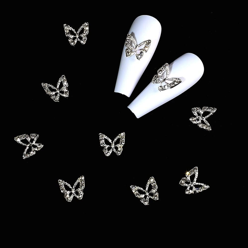 10 piese aliaj fluture unghii farmece metalice Nail Art pandantiv pietre pentru diamante unghii pietre prețioase unghii bijuterii arta decorațiuni Nail Art bijuterii confecționare