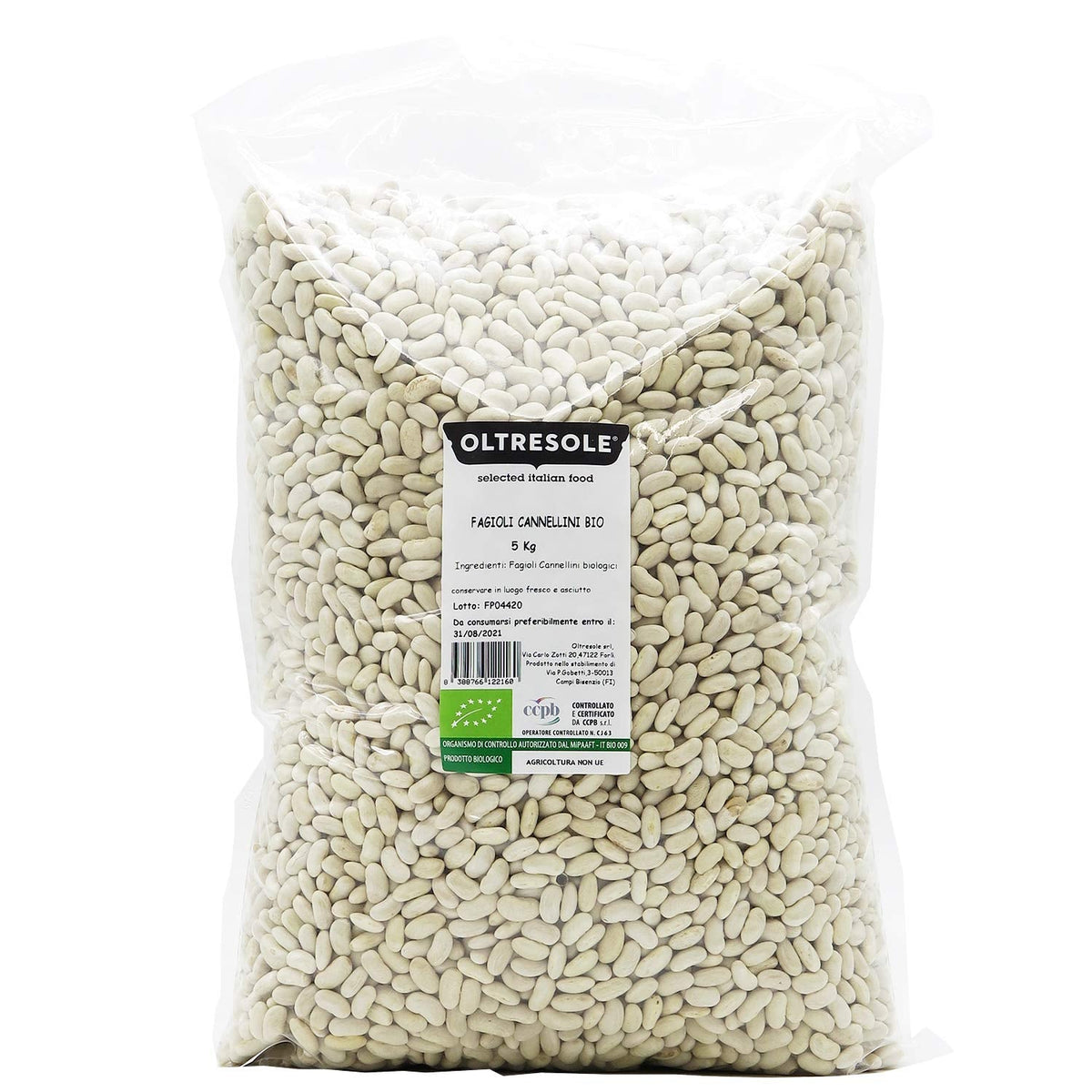 , Bio-Cannellini-Bohnen 5 kg, Bio-Hülsenfrüchte aus kontrolliertem Anbau, reich an Getreide Naty Shop Default Title