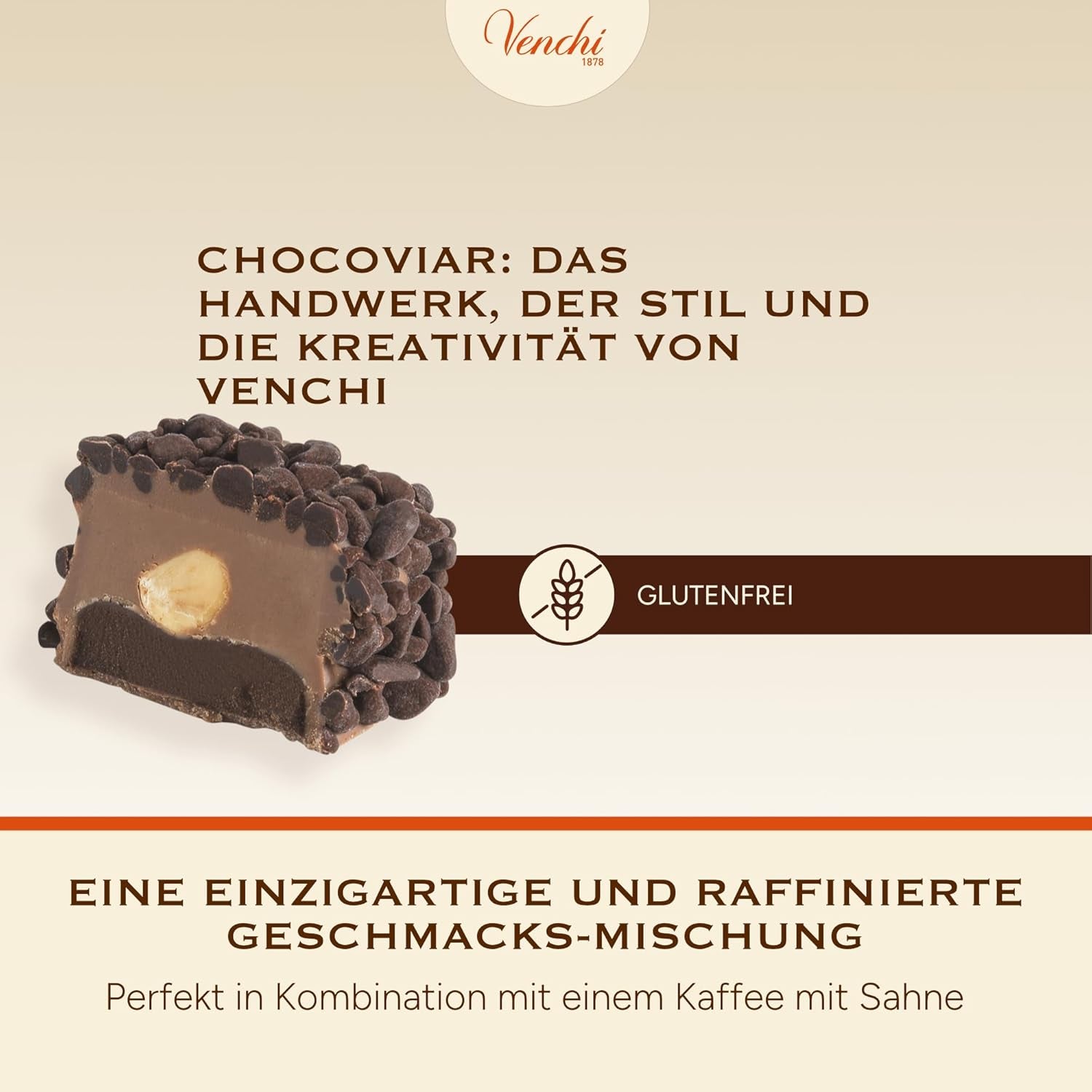 Venchi – Chocoviar Gianduia, Pralinen im 1-kg-Beutel, Gianduia-Schokolade ausschließlich aus „Piemont-Wald-Haselnüssen“ hergestellt, glutenfrei, ohne künstliche Farbstoffe und ohne Konservierungsstoffe