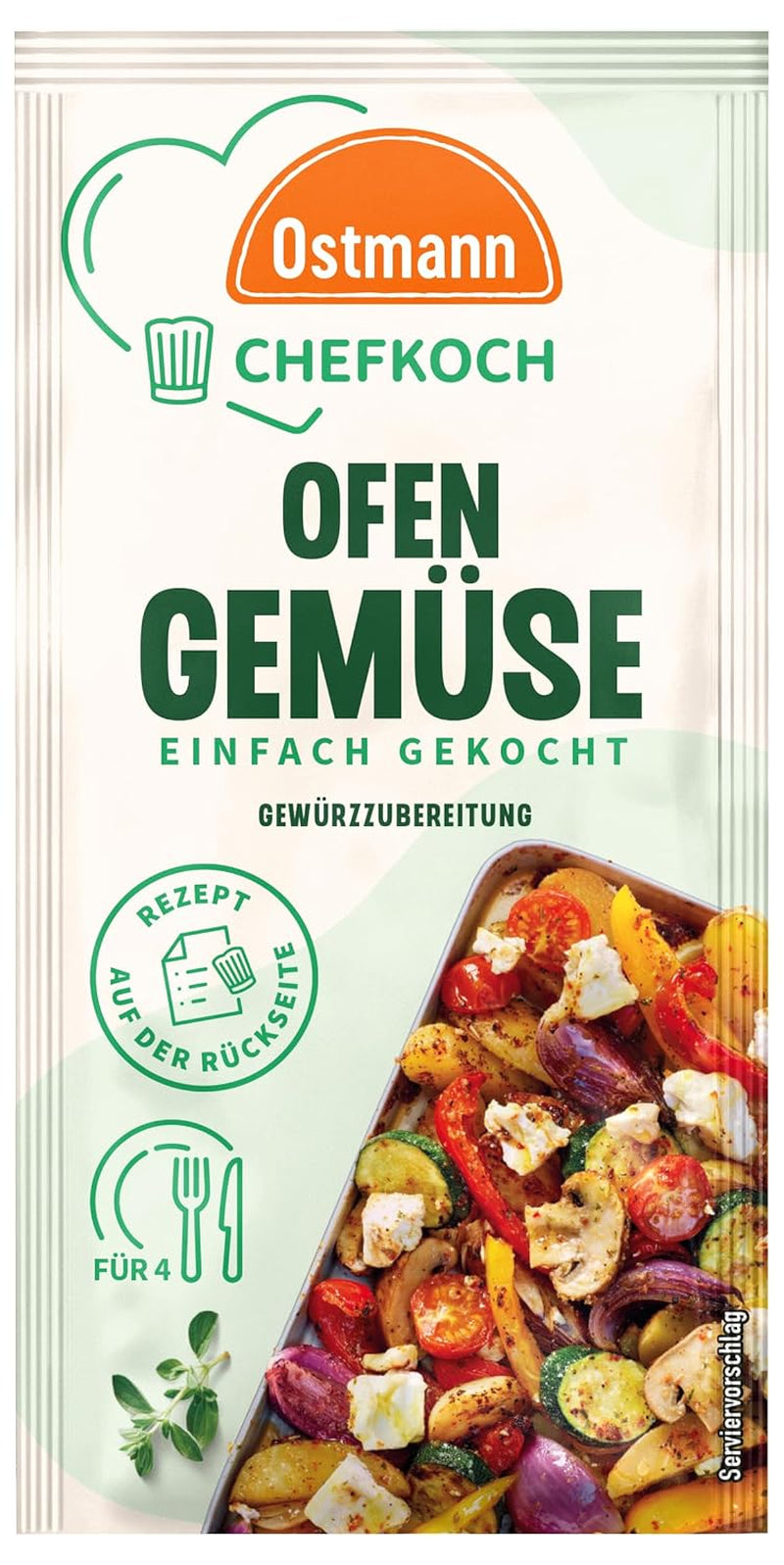 Ostmann Gewürze x Chefkoch - Ofengemüse Gewürzzubereitung | Abgestimmt auf 4 Portionen | Inklusive Schritt-für-Schritt-Rezept und Mengenangaben | 14 g im Beutel