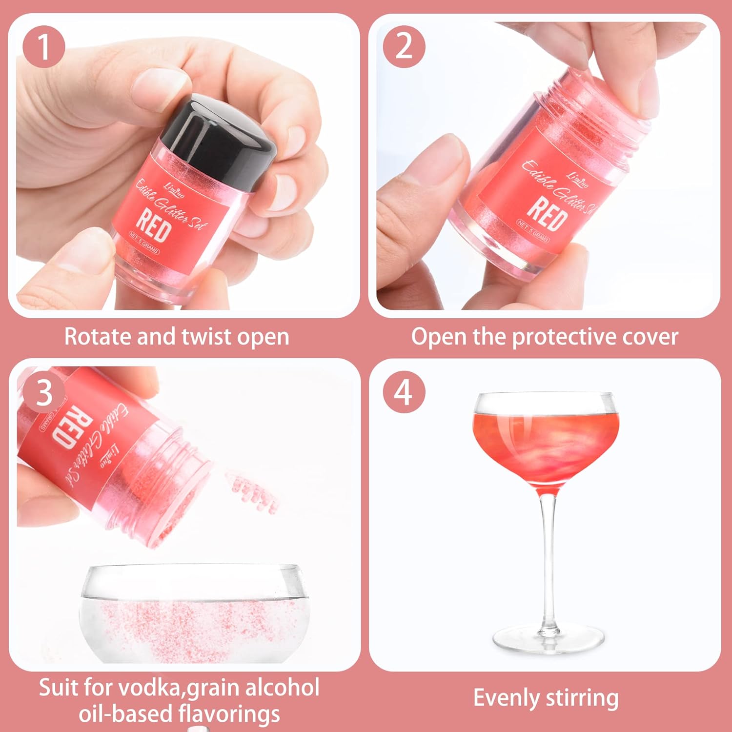 Schimmernder Glitzerstaub, essbarer Glitzer, 30 Gramm Naty Shop