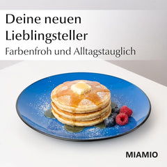 MIAMIO – Set de 6 farfurii/farfurii de cină din gresie ceramică - Colecția Le Papillon (Colorate, Farfurii mici (6x))